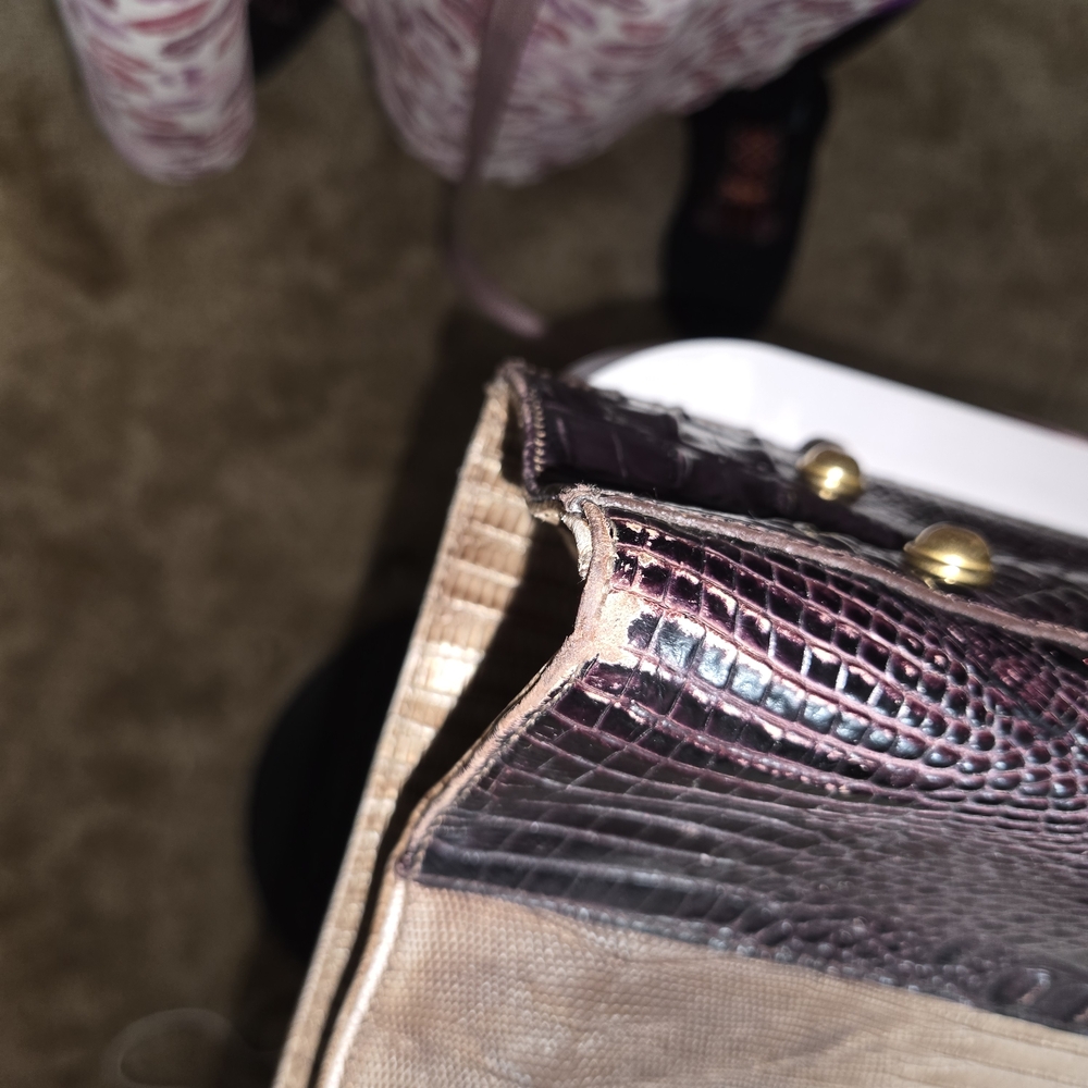 Brahmin Metallic and Dark Brown Tote Bag - Picture 10 of 16